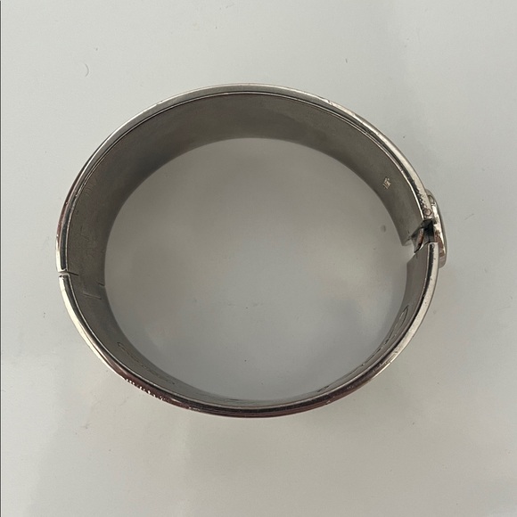 Coach Silver and Cream Logo Bangle - Picture 3 of 5